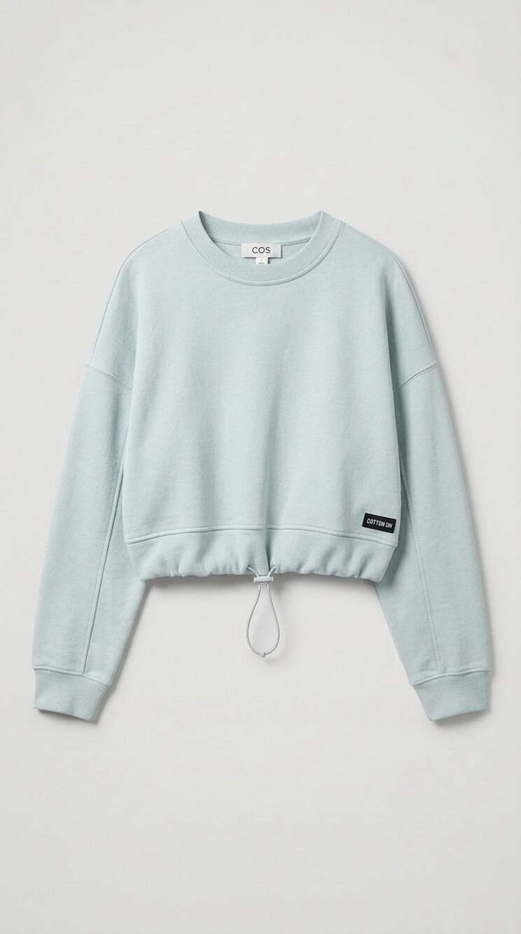 Calvin Klein Jeans Cropped Sweatshirt Size XS Light Blue Crewneck